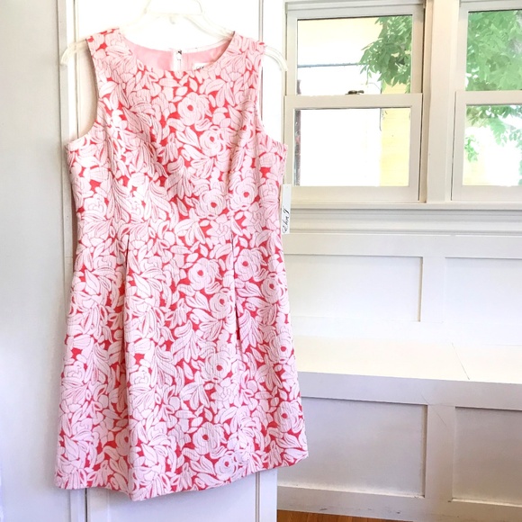 ELIZA J. Floral Sleeveless Midi Dress Fit & Flare Coral Women’s Plus Size 14 - Picture 1 of 16